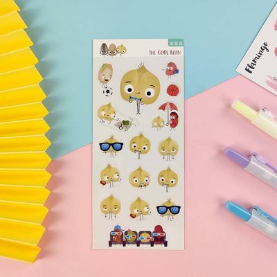 Odor Free Cartoon Sticker Sheet Screen Printing 1mm Custom Vinyl Sticker