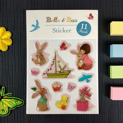 Transparent Crystal 3D Cartoon Stickers Self Adhesive Custom Cartoon Stickers