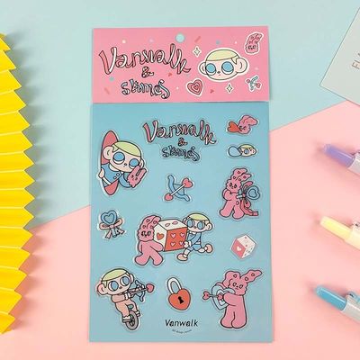 Cute Puffy 3D Cartoon Stickers Promotional Gifts Sprinkle Gold
