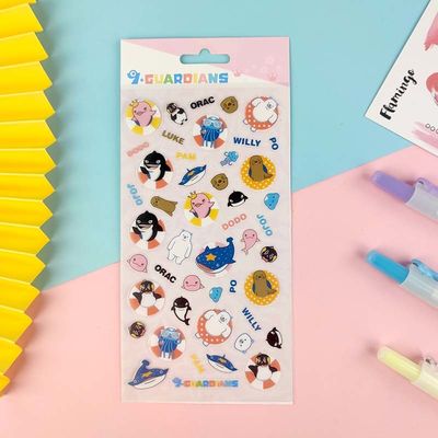 Odor Free Cartoon Sticker Sheet Screen Printing 1mm Custom Vinyl Sticker