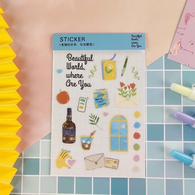 Originality DIY Cartoon Sticker Sheet Oil Glue Transparent PVC Sticker