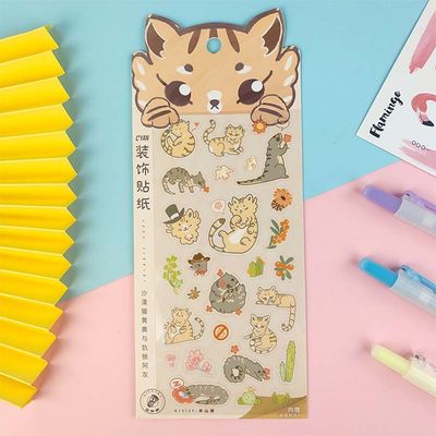 Originality DIY Cartoon Sticker Sheet Oil Glue Transparent PVC Sticker