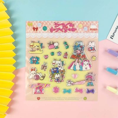 Distinct Layers Cartoon Sticker Sheet Three Dimensional Stickers Convex Air