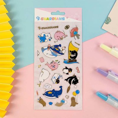Drop Plastic Hot Stamping Stickers Offset Printing Funny Cartoon Stickers
