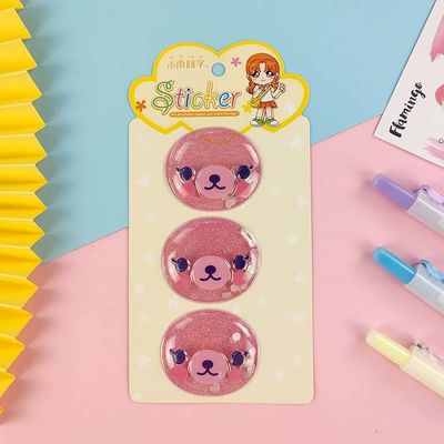 Stereoscopic 3D Cartoon Stickers Animal Water Injection Transparent PVC