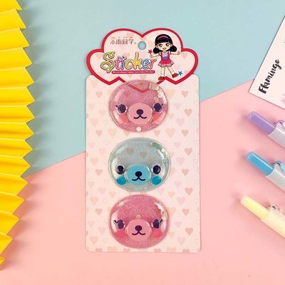 Stereoscopic 3D Cartoon Stickers Animal Water Injection Transparent PVC