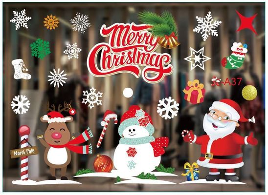 Transparent PET Christmas Gel Window Stickers 0.02mm Electrostatic Sticker 70mai