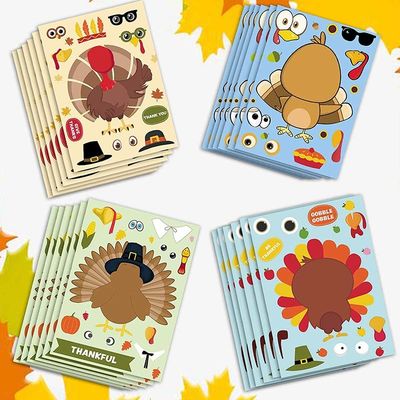 Hot Melt Adhesive Festive Stickers Halloween Pumpkin Stickers Maple Leaf