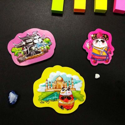 OEM Crystal Magnetic Refrigerator Stickers UV Offset Printing Silica Gel Sticker
