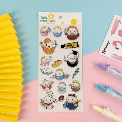 Pet Adhesive 3D Cartoon Stickers UV Offset Printing Package Seal Stickers