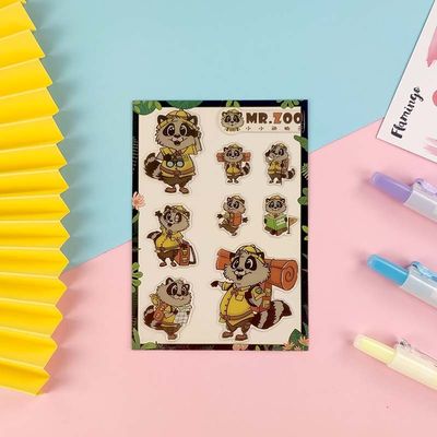 CMYK Colour 3D Cartoon Stickers Neutral Hardness Plastic Custom Vinyl Stickers