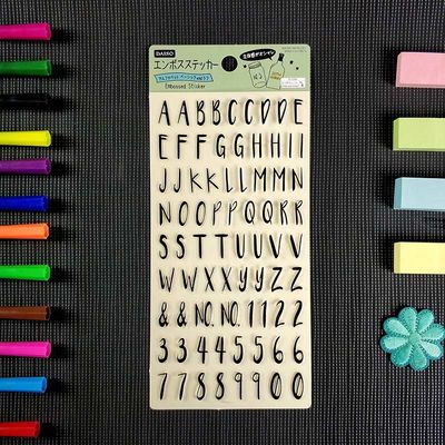 Non Toxic Hot Foil Stamping Stickers Alphanumeric Custom Embossed Stickers