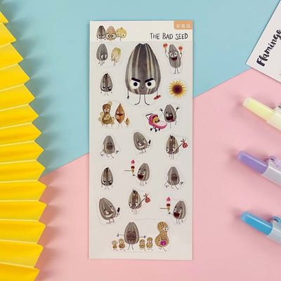 Offset Printing Vinyl Cartoon Stickers Transparent PET PVC Hand Account Sticker