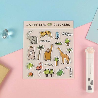 0.7mm 3D Cartoon Stickers Soft Film Cute Puffy Stickers To Reward