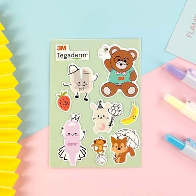 0.7mm Cartoon Sticker Sheet Soft Elastic 3D Puffy Stickers For Business Gifts