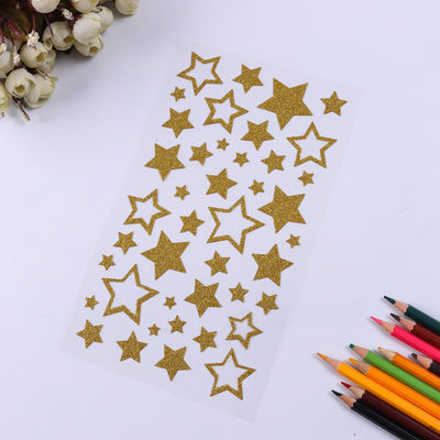 Gold Heart Glitter Vinyl Stickers 2.5mm Die Cut Glitter Stickers For Scrapbooking
