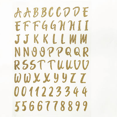 OEM 3D Puffy Stickers 0.7mm Glitter Number Alphabet Decoration Shaped