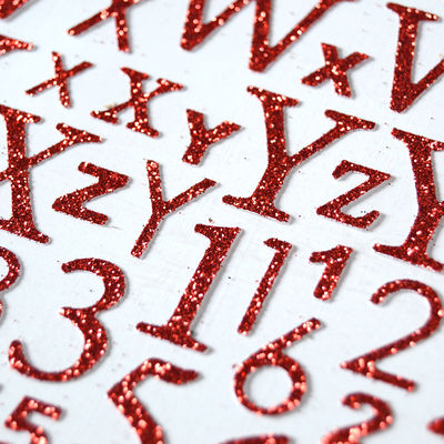 OEM 3D Puffy Stickers 0.7mm Glitter Number Alphabet Decoration Shaped