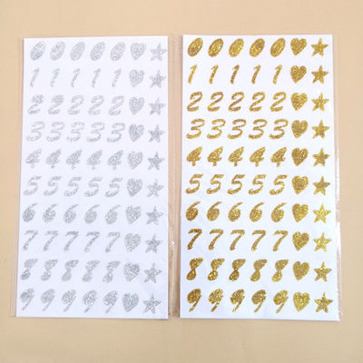 OEM 3D Puffy Stickers 0.7mm Glitter Number Alphabet Decoration Shaped