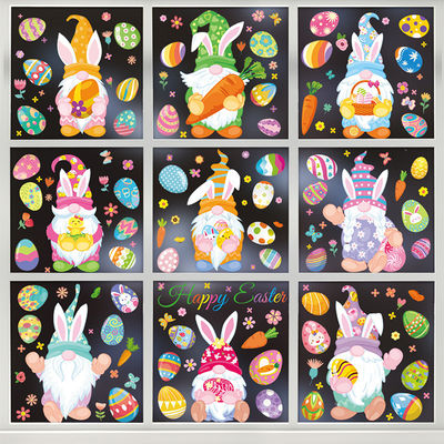Easter Egg Festive Stickers 0.01mm Window Glass Sticker For Easter Party Scenes