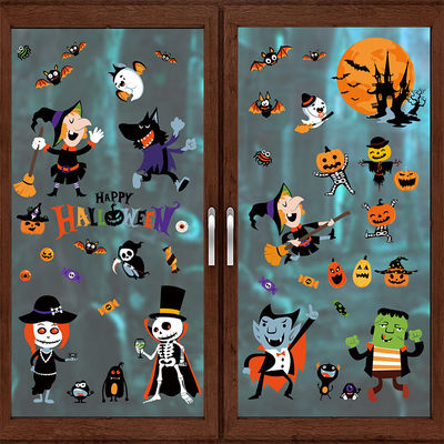 Customization Halloween Party Sticker Witch Pumpkin Electrostatic Window Stickers