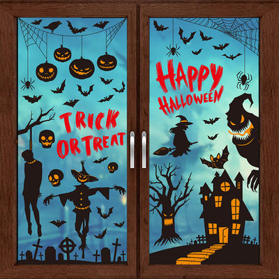 Customization Halloween Party Sticker Witch Pumpkin Electrostatic Window Stickers