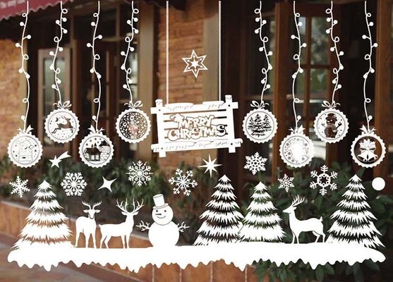 0.01mm Custom Decorative Stickers Christmas Mall Decorative Window Glass Stickers