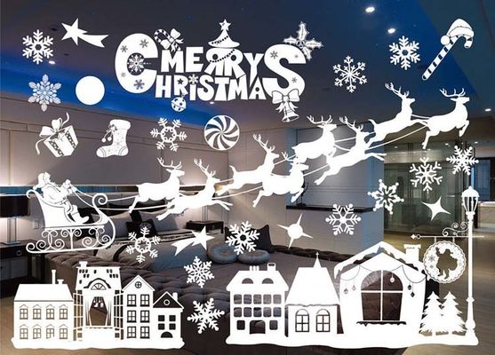 0.01mm Custom Decorative Stickers Christmas Mall Decorative Window Glass Stickers