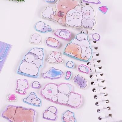 Eco Friendly Custom Design Stickers For Kids Cute Cartoon 3D EVA Foam Epoxy PVC Puffy Sticker