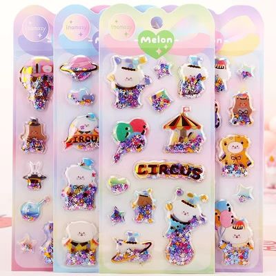 Children'S Toys 3D Shining Colorful Crystal Rocking Sealed Stickers Kindergarten Award Stickers