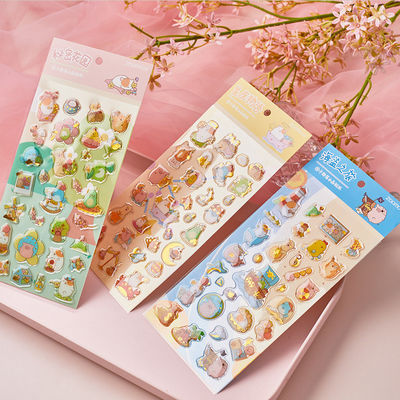 OEM Cute Design 3D Epoxy Stickers Crystal Sticker Stationery Decorative PVC Sticker For Kids Cartoon