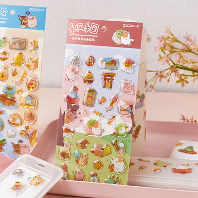 OEM Cute Design 3D Epoxy Stickers Crystal Sticker Stationery Decorative PVC Sticker For Kids Cartoon
