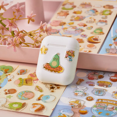 OEM Cute Design 3D Epoxy Stickers Crystal Sticker Stationery Decorative PVC Sticker For Kids Cartoon