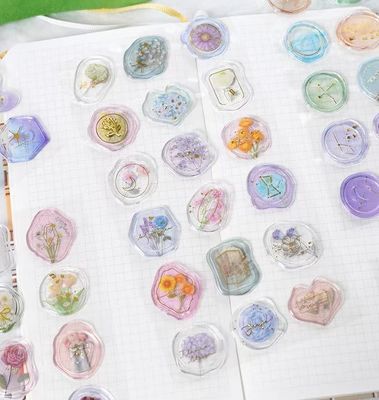 Custom Logo Decoration Used Self Adhesive Transparent Wax Seal Sticker