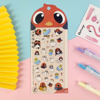 Custom PVC Cartoon Sticker Sheet Cute Animal Transparent Stickers For Home Decor