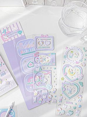 50 Sheets Pack Cartoon Sticker Sheet Smooth Surface For Business Use