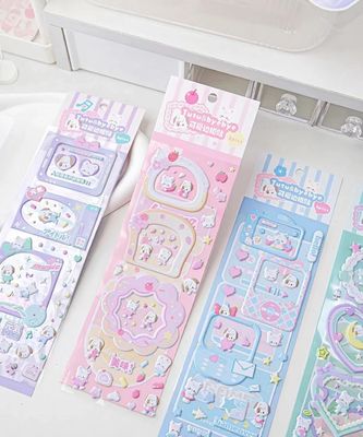 50 Sheets Pack Cartoon Sticker Sheet Smooth Surface For Business Use