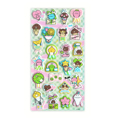 Decorative Kids Cute Pvc Vinyl Cartoon 3d Eva Foam Puffy Stickers For Scrapbooking