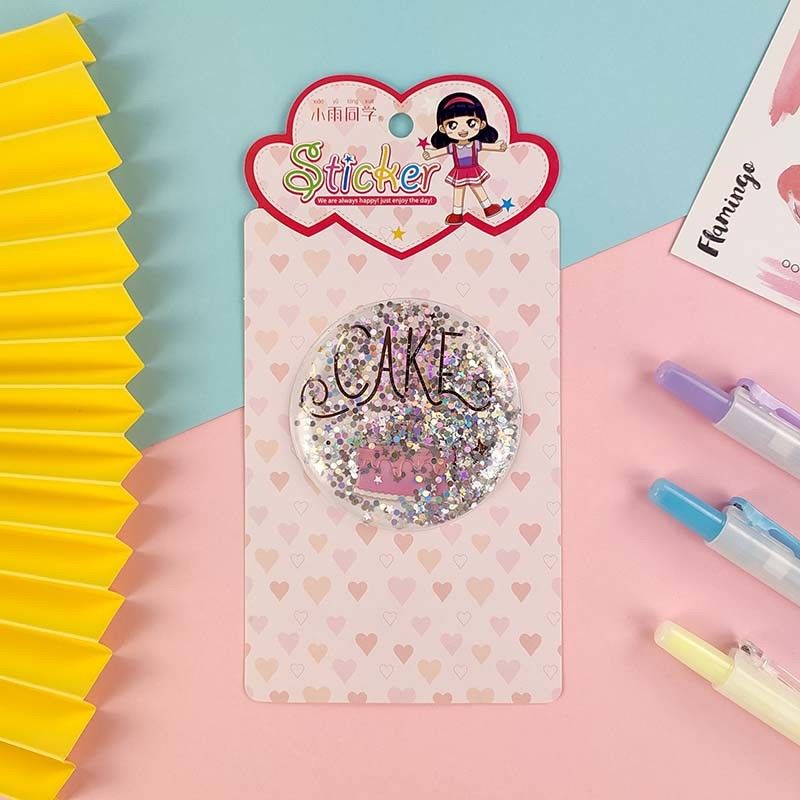 Milky PVC 3D Cartoon Stickers Sequin Kindergarten Gift Childrens Reward Stickers