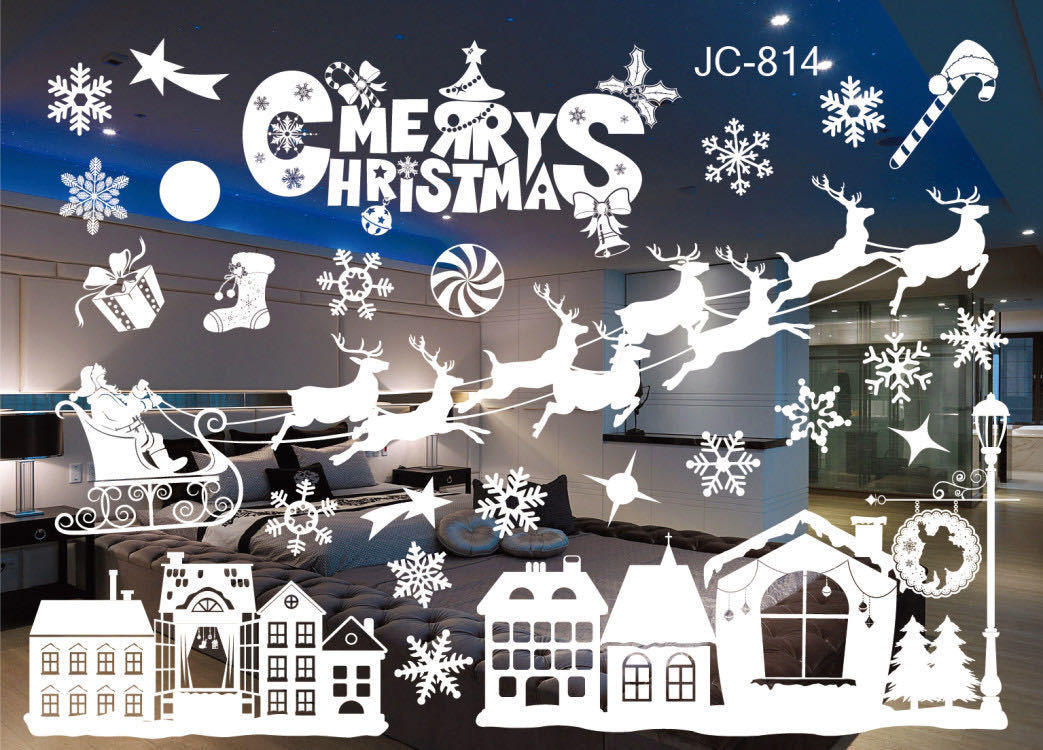 Transparent PET Christmas Gel Window Stickers 0.02mm Electrostatic Sticker 70mai