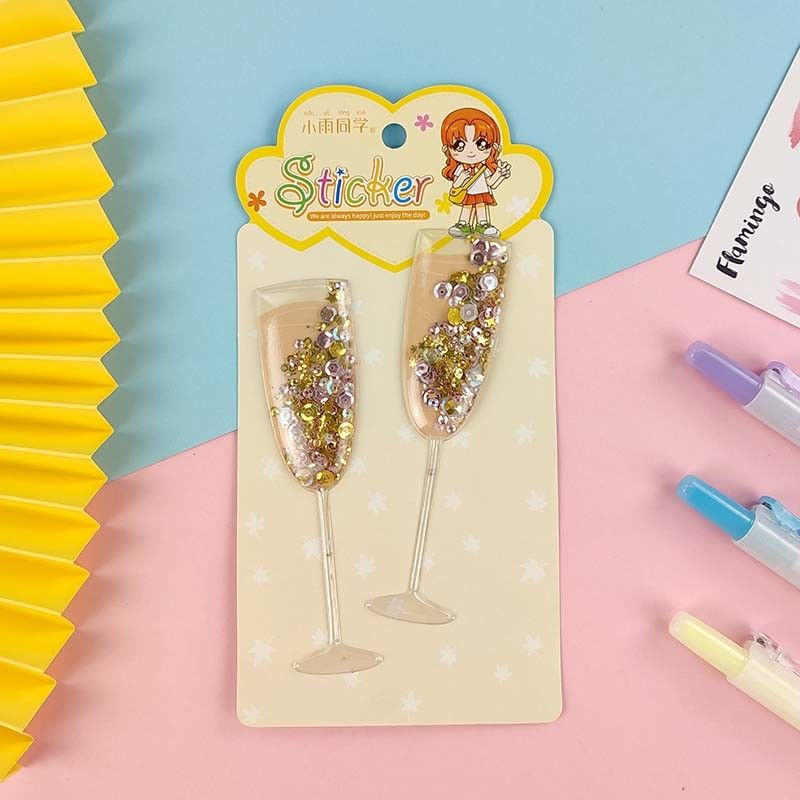 Sequin 3D Cartoon Stickers Shake Animal Crossing Stickers Silk Screen Printing
